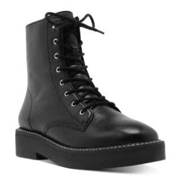 Schutz McKenzie Black Leather Moto Combat Boot Sz 6.5 - Picture 1 of 10